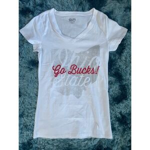 Ohio State Buckeyes Go‎ Bucks! Varsity NCAA T-Shirt White Large